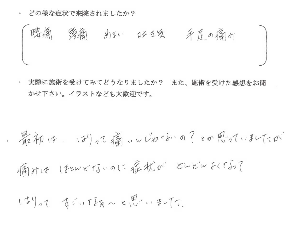 不眠、頭痛、長期微熱、高血圧、吐き気、ふらつき、自律神経の不調