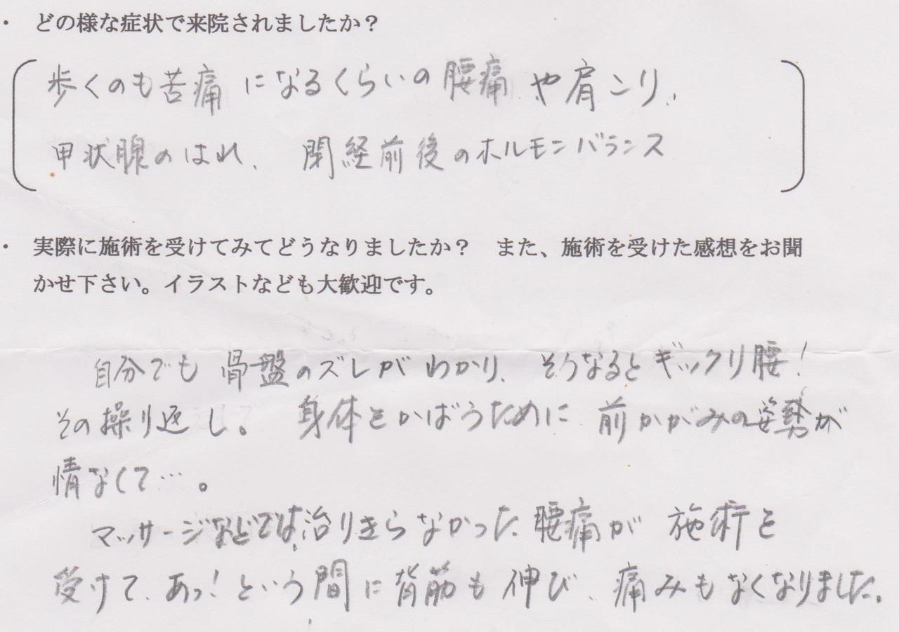 特に大きく体調を崩した時期に頭痛と微熱に悩まれたのですが、先生のおかげで良くなりました